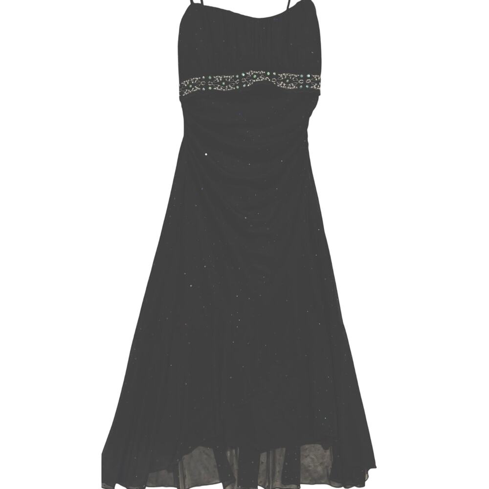 Ruby Rox‎ Black Babydoll Ruched Dress, Sz S Y2K, Fairy Coquette Milkmaid formal